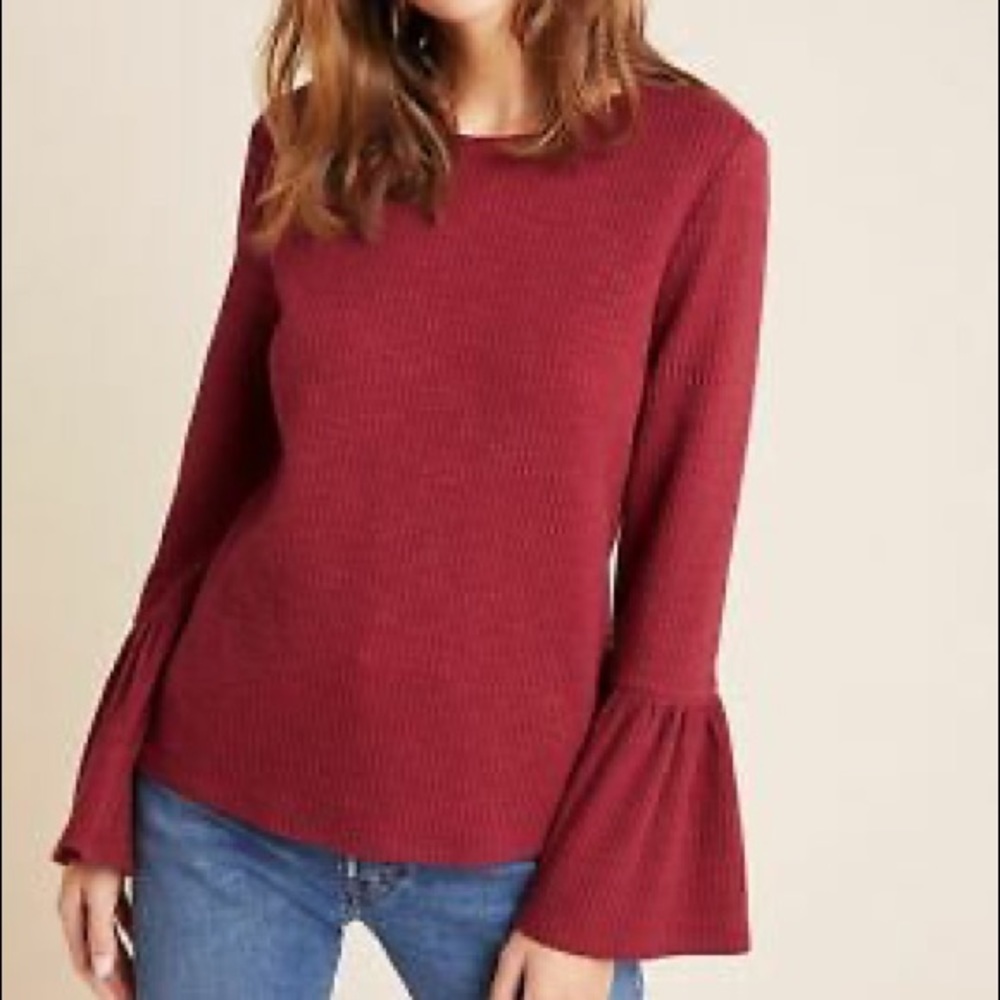 Anthropologie | Porridge NWOT Joan bell sleeve top